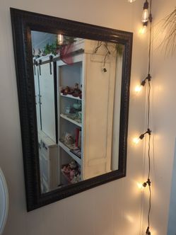 Nice black framed wall mirror 30x41