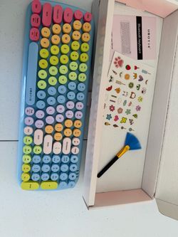 UBOTIE Bluetooth Keyboard Colorful Round Keys