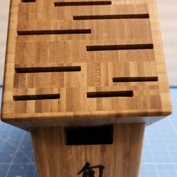 New Shun Bamboo Knife Block, 11 Slot Large Knife Holder