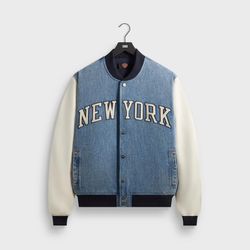 Kith for the New York Knicks Denim Marvin Bomber Medium Indigo FW25 Size Medium