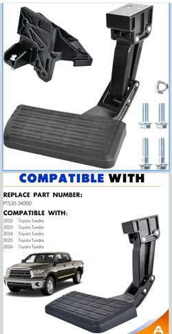 Rear Bed Step Tailgate Bedstep, Compatible with Toyota Tundra 22-26 Folding Truck Step Retractable Bumper Tailgate Step