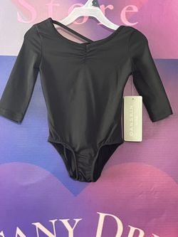 Girls black Stretch comfort one piece leotard