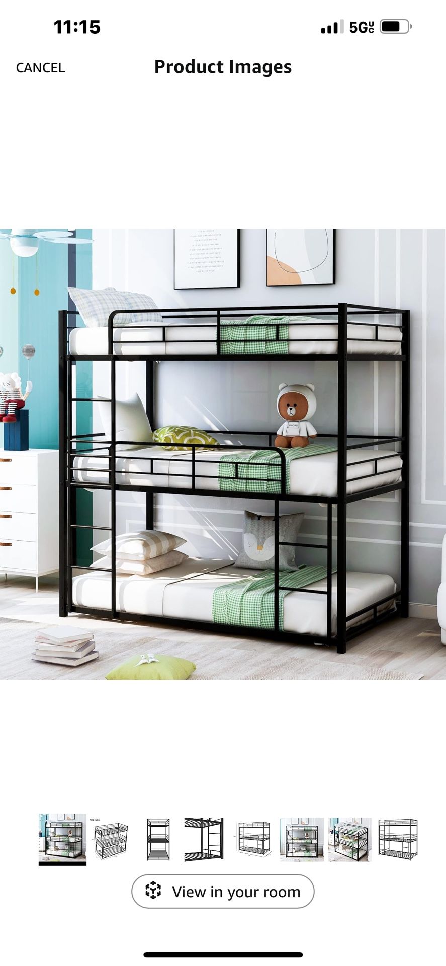 Triple metal Bunk bed