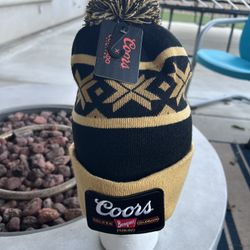 Coors Banquet x Colorado Limited Beer Knit One Size NWT Pom Pom Beanie Hat Cap