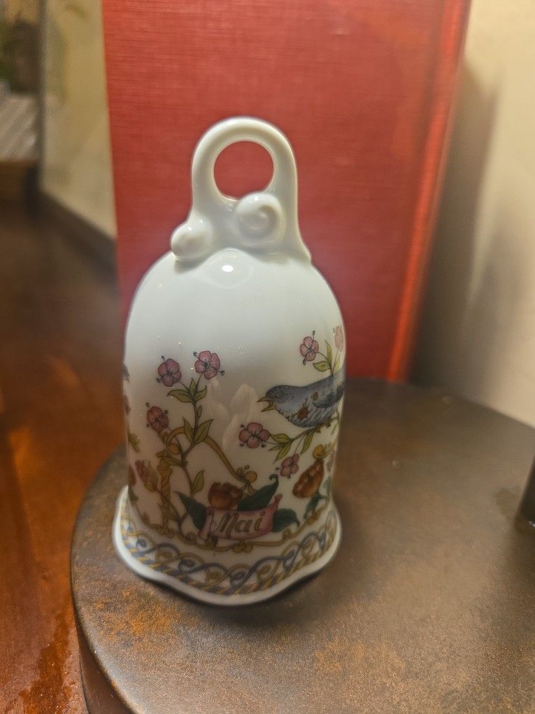 Hutschenreuther Germany Porcelain Bell – Bird & Flower Design