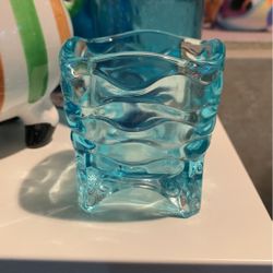PartyLite P8164 Mediterranean Blue Votive Glass Candle Holder