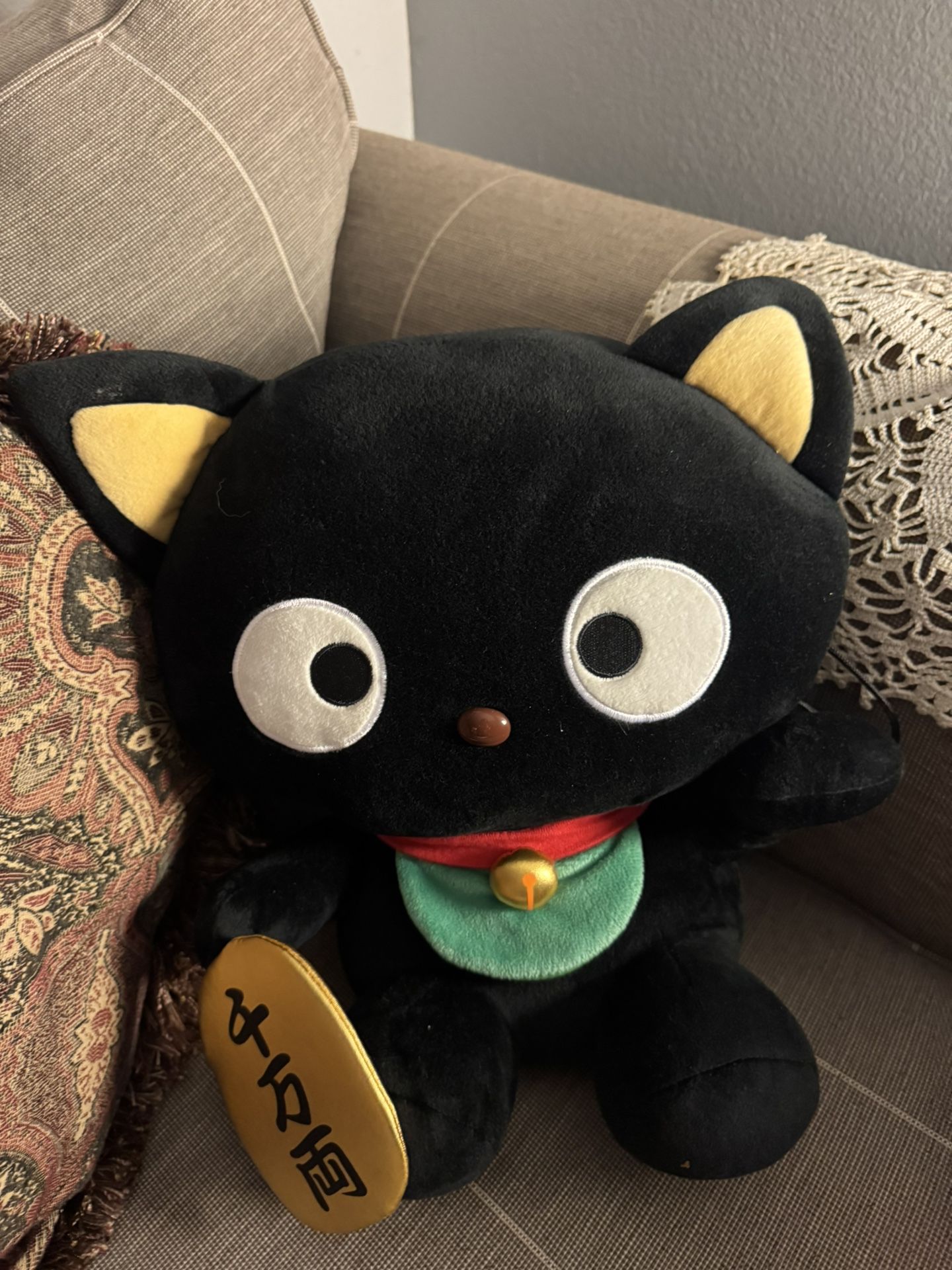 Sanrio Chococat Black Plush Stuffed Animal Polyester 2024 Animation Label