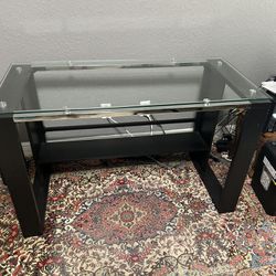 Wood Desk with Glass Top, Excellent condition 