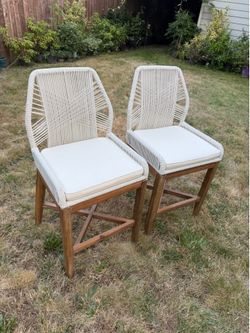 Counter height Rope Crossweave Barstool (set of 2) - indoor/outdoor