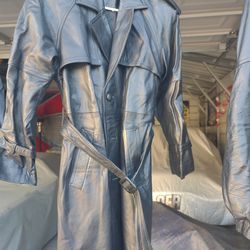 Leather Trench Coat-woman M