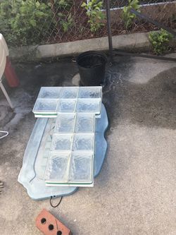 Glass blocks and many other items. ladder perfect condition ,pipe wrench dril 25$ and much more . All cheap make offer
