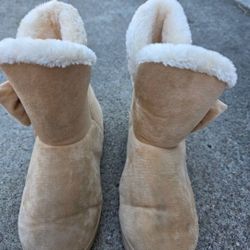 Brown Faux Suede Boots