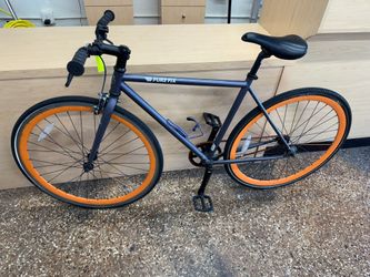 PURE FIX FIXED GEAR BIKE SINGLE SPEED GRAY ORANGE USED GOOD CONDITION
