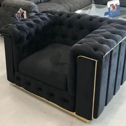 Diomand Black 3 Piece Sofa, Loveseat and Chair Set by Muse Design 