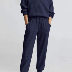 2 Piece Sweatsuits Set Long Sleeve Half Zip Pullover Sweatshirt Joggers Sweatpants  R40 Large