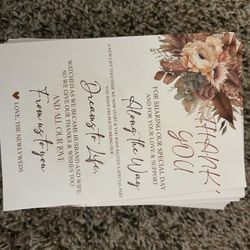 Terracotta Thank You Cards Wedding