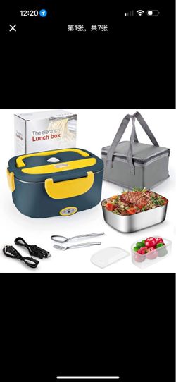 Electric Lunch Box 1.5L Food Heater, Portable 60W Food Warmer for Car and Home, with Detachable 304