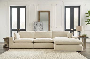 Elyza Linen RAF Corner Chaise Sectional