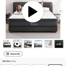 Brand new King Size Bed With Memory Foam Mattress And Headboard With Storage And USB Ports