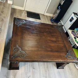 Very heavy antique wooden table, ideal for a large room: 48 wide, 23 high, and 60 long.