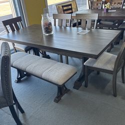 6pcs Dining Table Set  With Bench