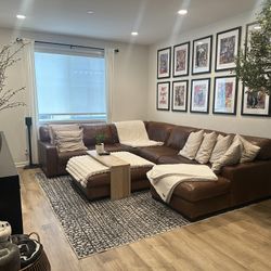 Leather Couch With Ottoman (Jerome’s Monarch) 