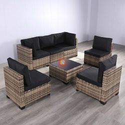 7pc Outdoor Sectional Patio Furniture Set