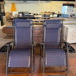 🔥Set of 2🔥Zero Gravity Chair Patio Folding Lawn Outdoor Lounge Gravity Camp Reclining Lounge Chair with Cup Holder Pillows for Poolside Backyard and