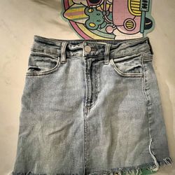 Light Blue Denim Skirt