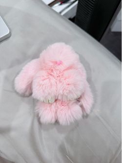 Fluffy Pink Bunny Keychain