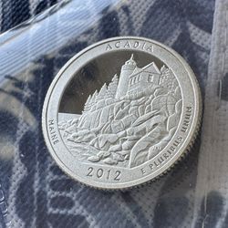 US Silver Proof Quarter Maine