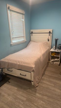 Twin Bed Frame with mattress