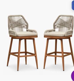 Brand New- Set of 4 Purple Leaf outdoor swivel bar stools- counter height