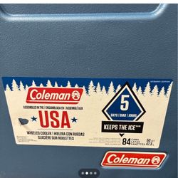 Coleman Xtreme 50qt Wheeled Cooler, Extra-Walled Insulation Keeps Ice up to 5 Days, Portable Rolling Hard Chiller