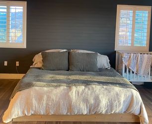 King size bed frame (with purple hybrid mattress)