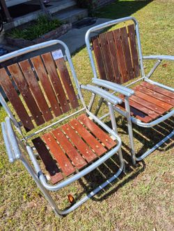 Wood folding chairs..