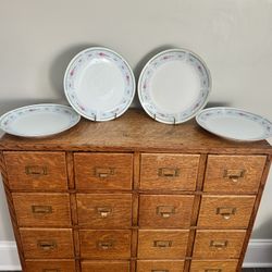 Vintage Nanchang China “Flower Song” Dinner Plates - Set of 4 - 10.25"