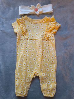 NEW! Baby Girl long pants Romper, Size Newborn