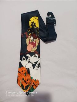 Vintage Looney tunes Tasmanian Devil Halloween necktie