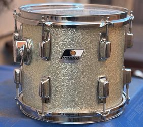 Vintage Ludwig 10" Tom for Drum Set Silver Sparkle Glitter Maple Wood Shell