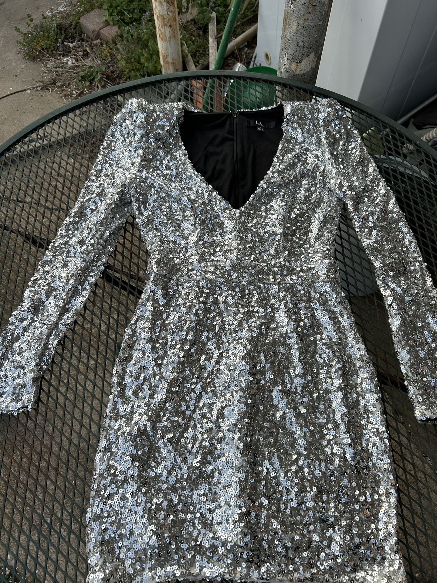 Pretty Silver Sequin Dress Size Small