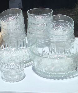 Crystal Salad Server & Salad Bowls Set