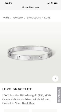 Cartier White Gold Love Bracelet Size 16