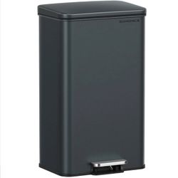 Kitchen Trash Can, 10.5 Gallon (40 L) Garbage Can, Large Step Trash Bin with Lid, Stainless Steel, Soft Close, 15 Trash Bags Included, Cha