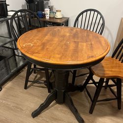 Wooden Breakfast Table and Four Chairs