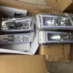 LED DRL Headlights 03-06 Chevy Avalanche Silverado 1500– 3500 / HD