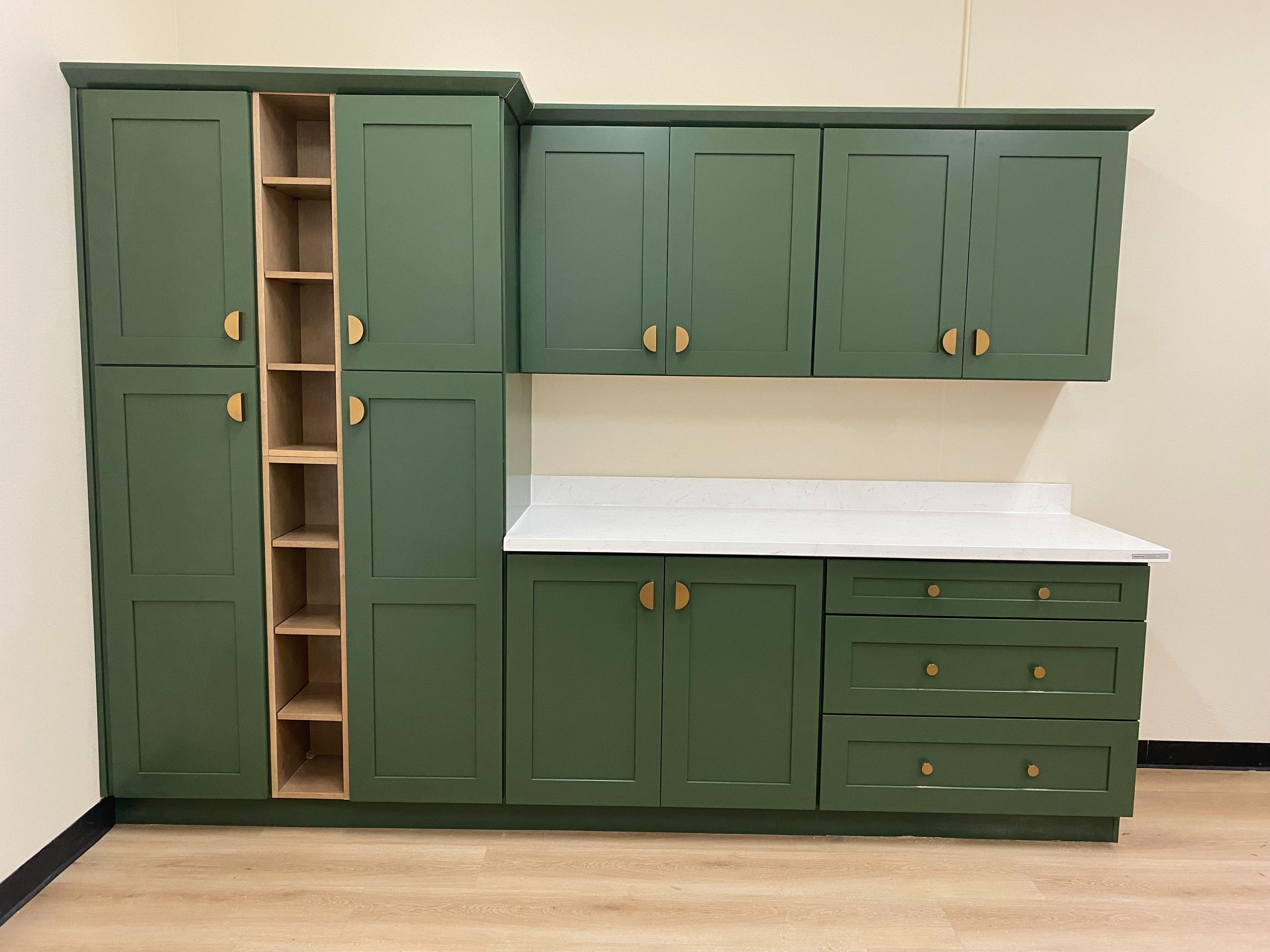 Hunter Green Kitchen Cabinet