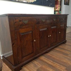 Solid Pine Wood Rustic Sideboard 