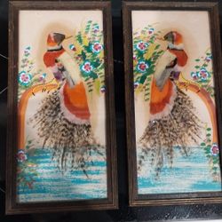 Mexican Feather Art Set Of 2