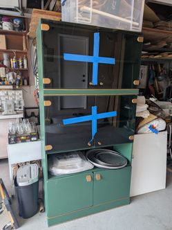 Cabinet bookshelf with glass and open shelves